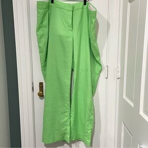 J. Crew Re-Imagined Linen Wide-Leg Pants Size 24 – Vibrant Green
